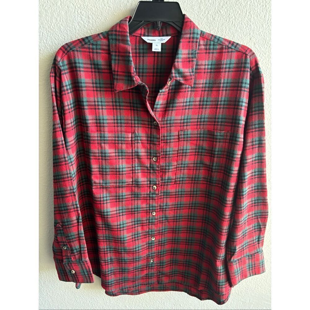 ❤️Old Navy Plaid Boyfriend Flannel Shirt XL
